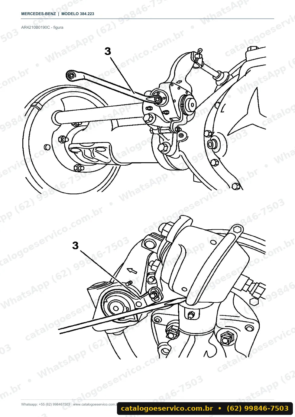 Página de procedimento do manual de oficina Mercedes-Benz OF 1219