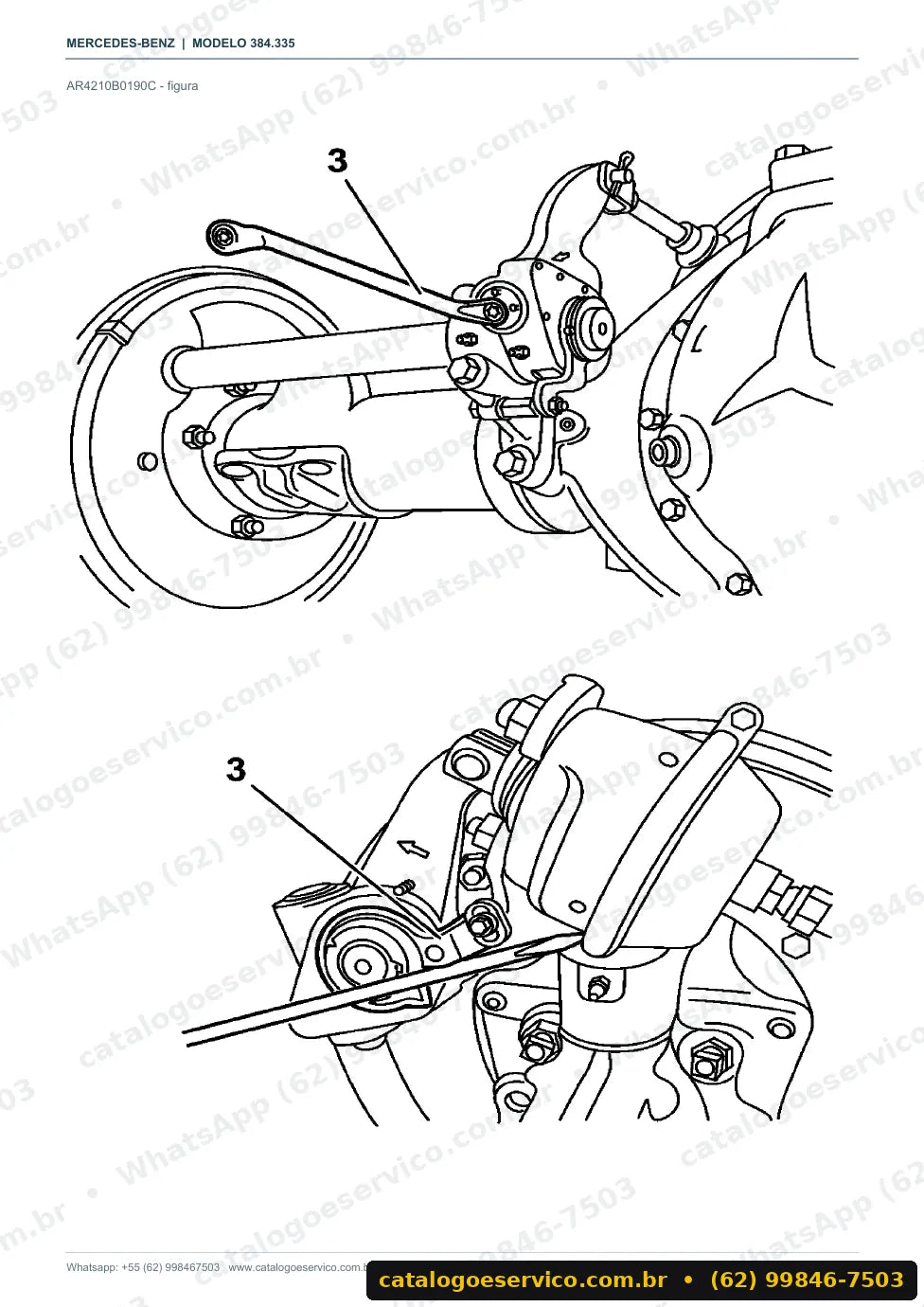 Página de procedimento do manual de oficina Mercedes-Benz OF 1321