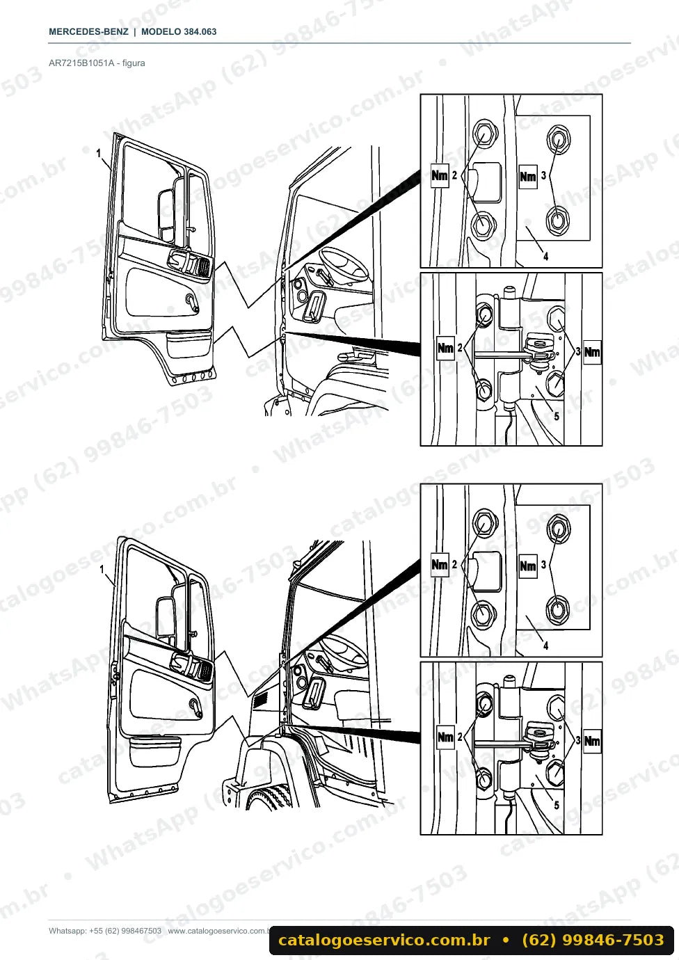 Página de procedimento do manual de oficina Mercedes-Benz OF 1726