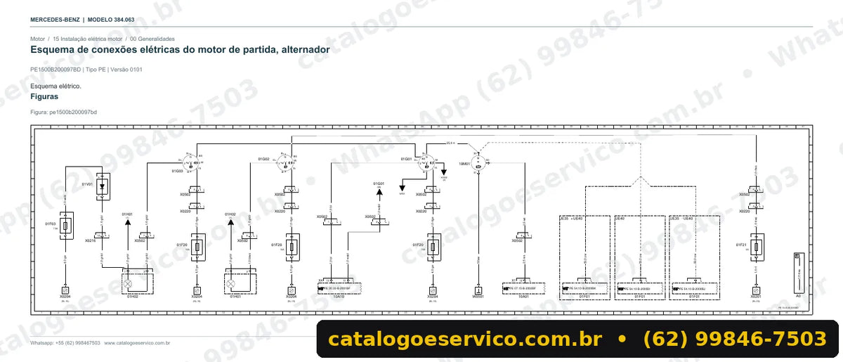 Página de esquema elétrico do manual Mercedes-Benz OF 1726