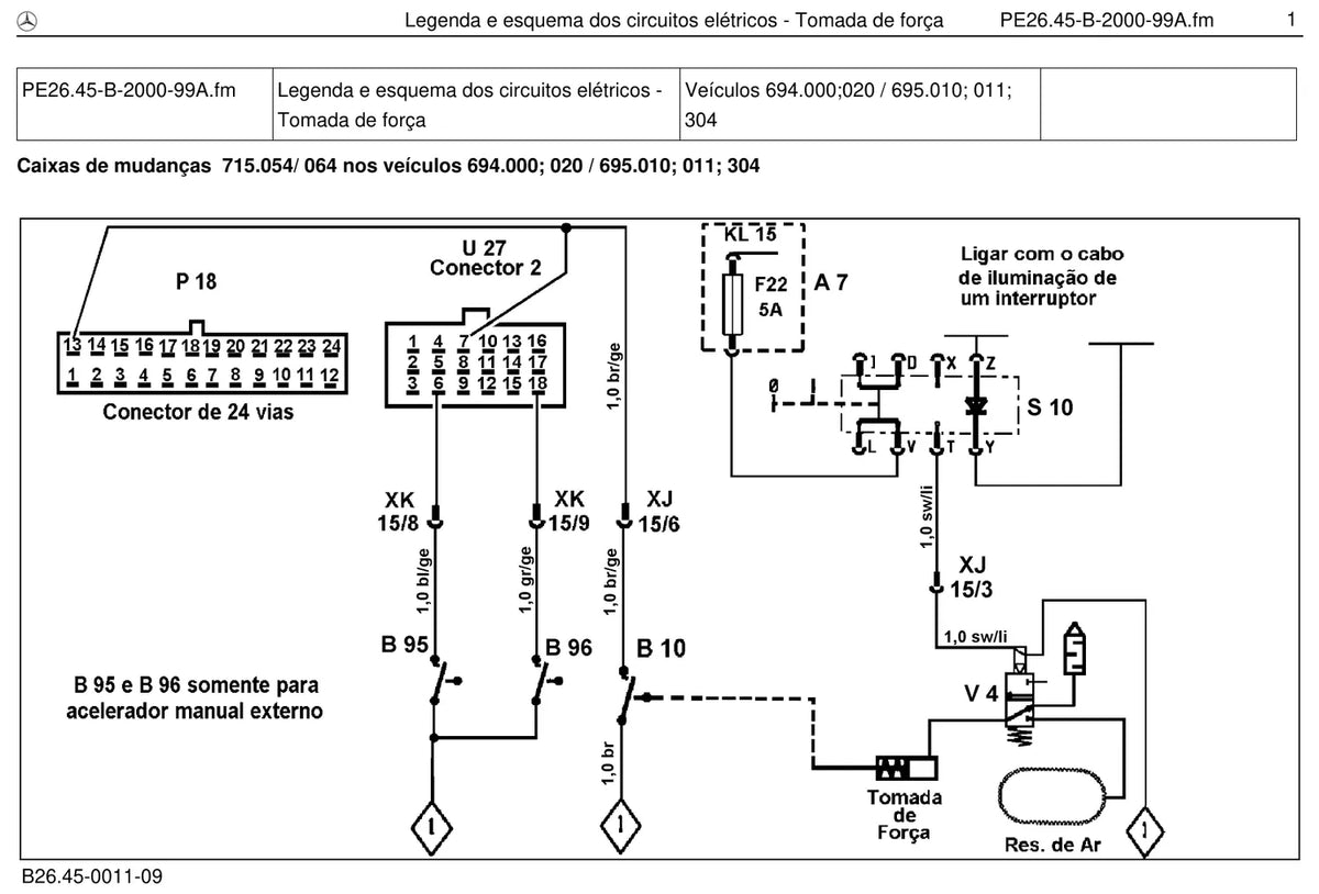 Página do manual de oficina Mercedes-Benz OH 1518
