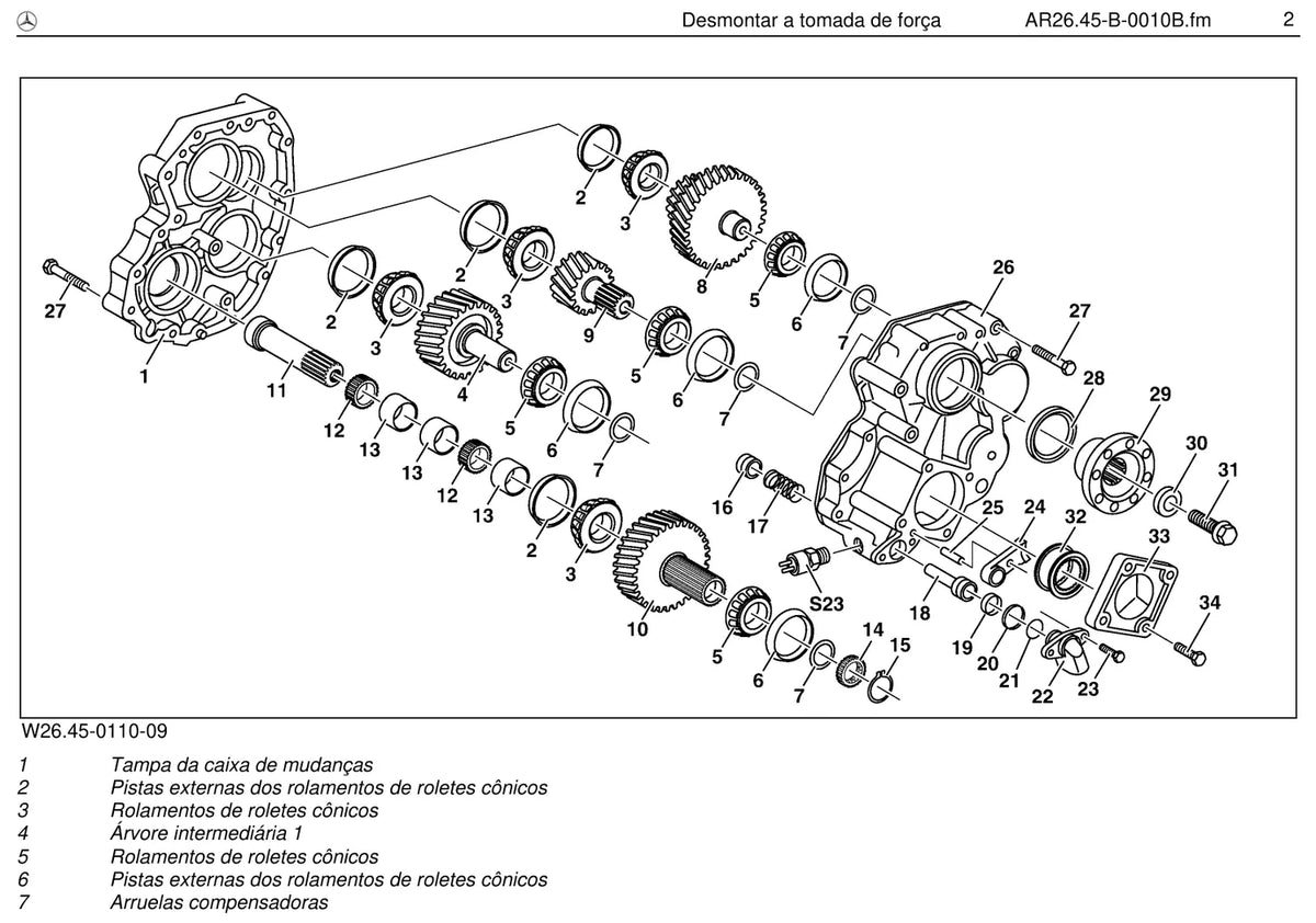 Página do manual de oficina Mercedes-Benz OH 1518