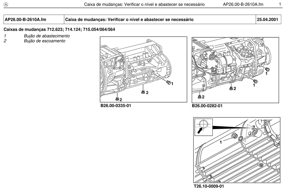Página do manual de oficina Mercedes-Benz OH 1518