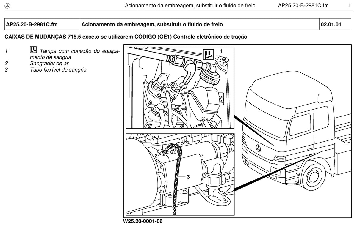 Página do manual de oficina Mercedes-Benz OH 1520