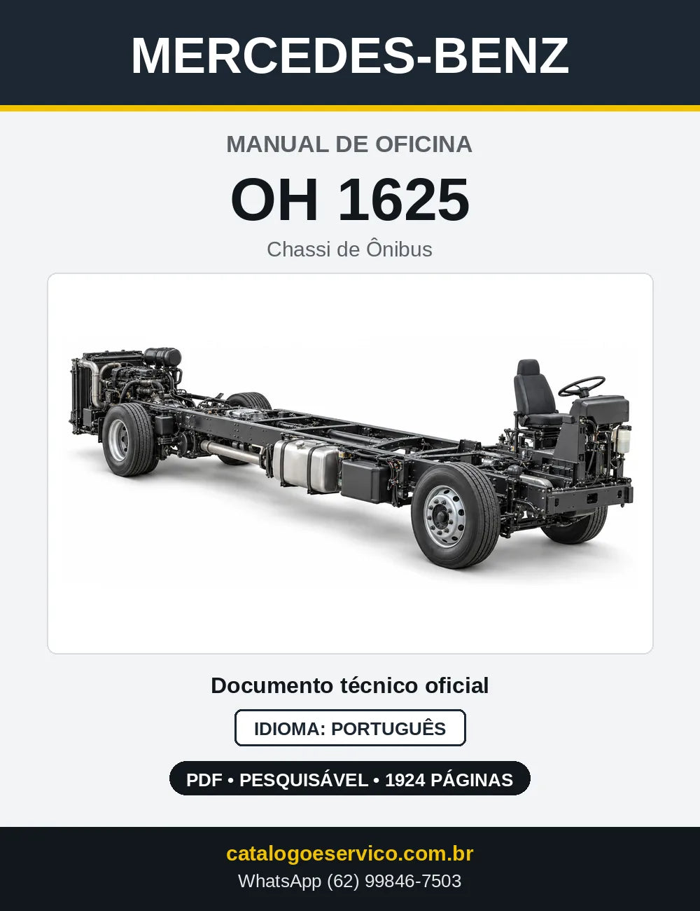 Capa do manual de oficina Mercedes-Benz OH 1625 (3 versões)