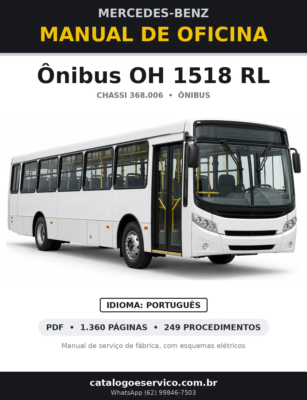 Capa do manual de oficina Mercedes-Benz Ônibus OH 1518 RL