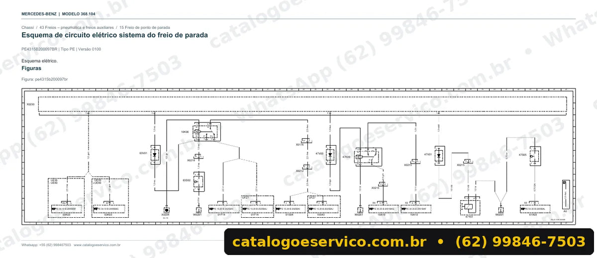 Página de esquema elétrico do manual Mercedes-Benz Ônibus OH 1621 L