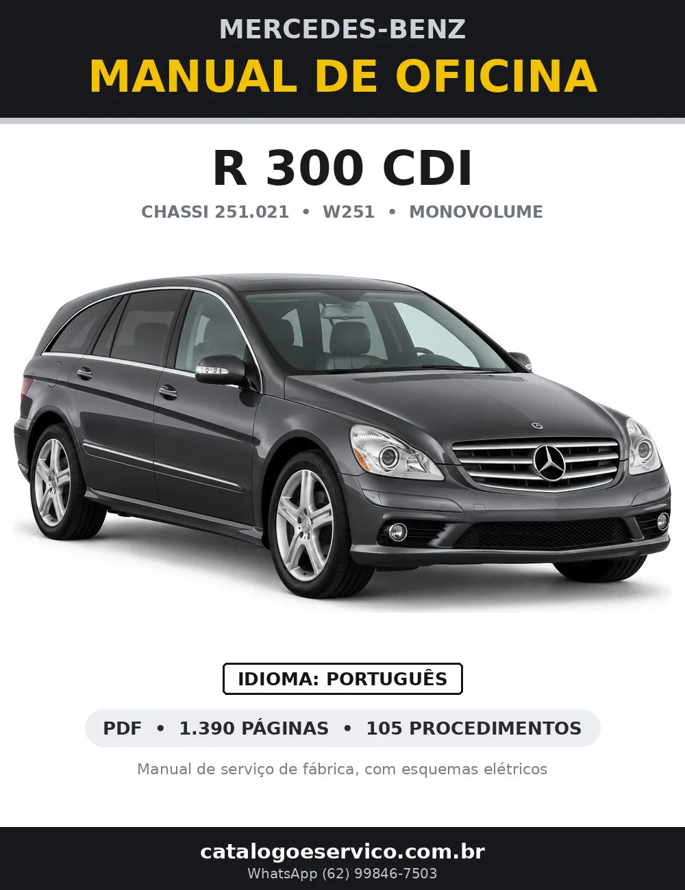 Capa do manual de oficina Mercedes-Benz R 300 CDI (W251)