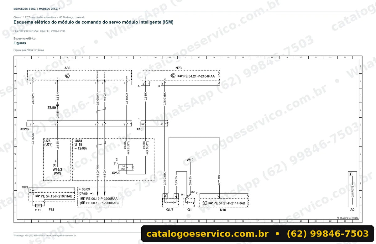 Página de esquema elétrico do manual Mercedes-Benz R 63 AMG (W251)