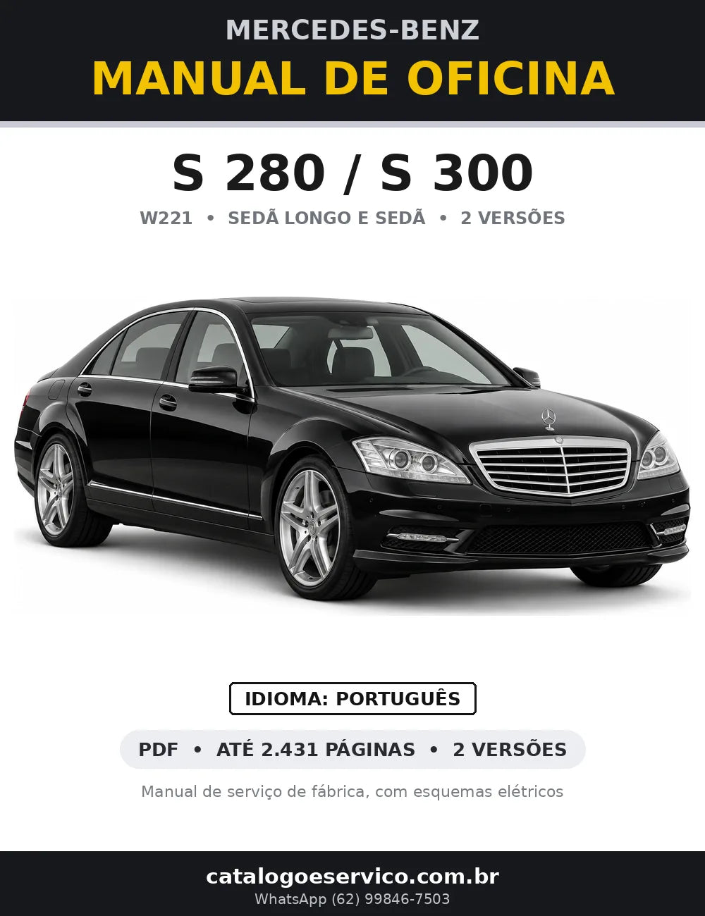 Capa do manual de oficina Mercedes-Benz S 280 / S 300 (W221)