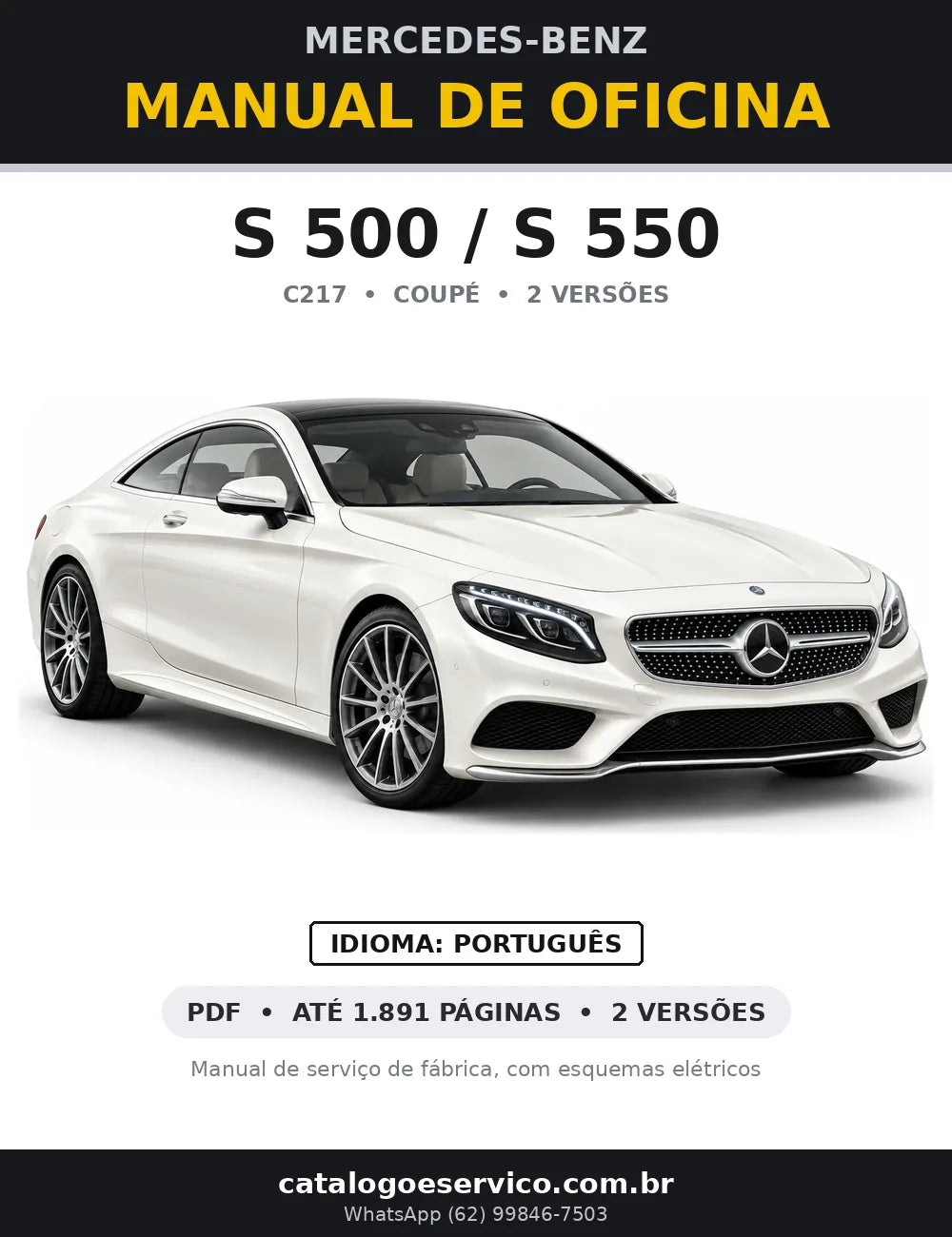 Capa do manual de oficina Mercedes-Benz S 500 / S 550 (C217)