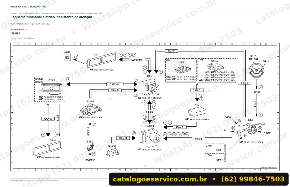 Página de esquema elétrico do manual Mercedes-Benz S 560 (C217)