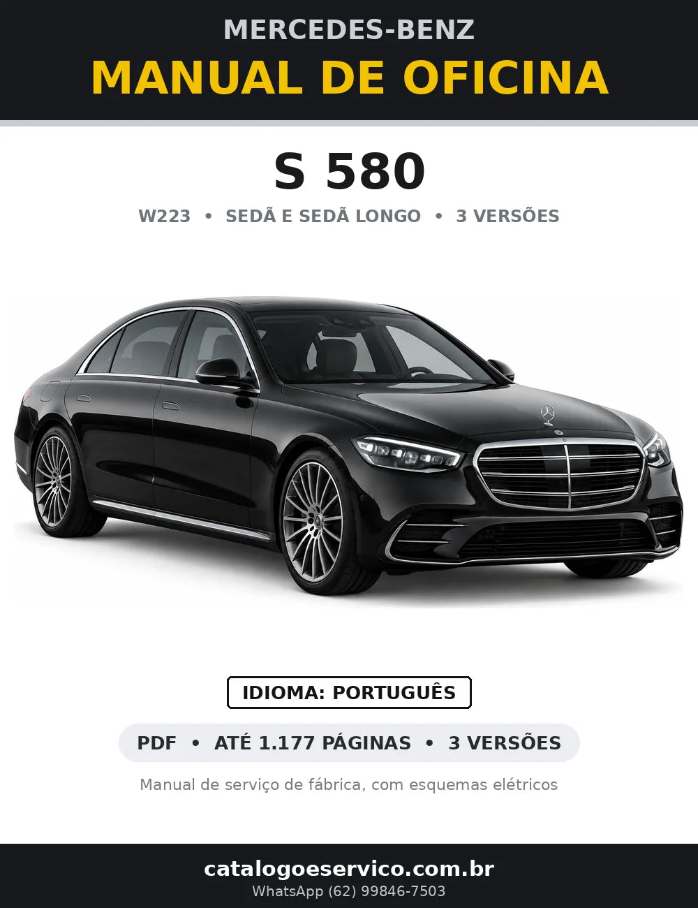 Capa do manual de oficina Mercedes-Benz S 580 (W223)