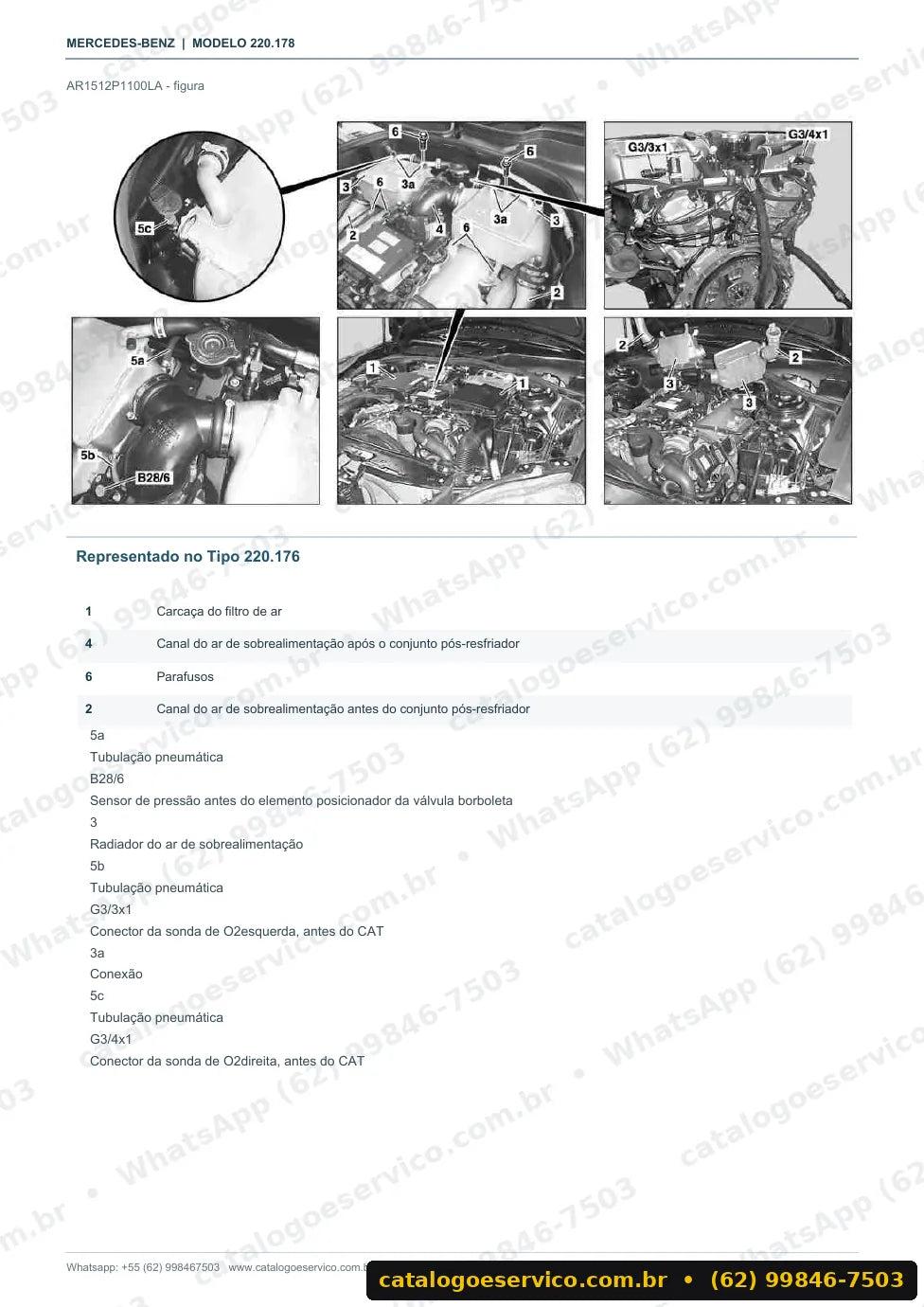 Página de procedimento do manual de oficina Mercedes-Benz S 600 (W220)