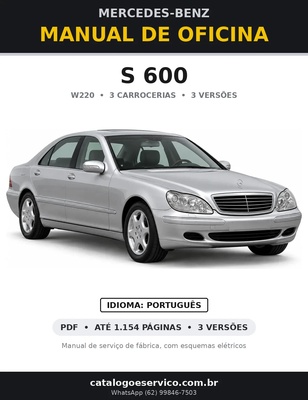 Capa do manual de oficina Mercedes-Benz S 600 (W220)