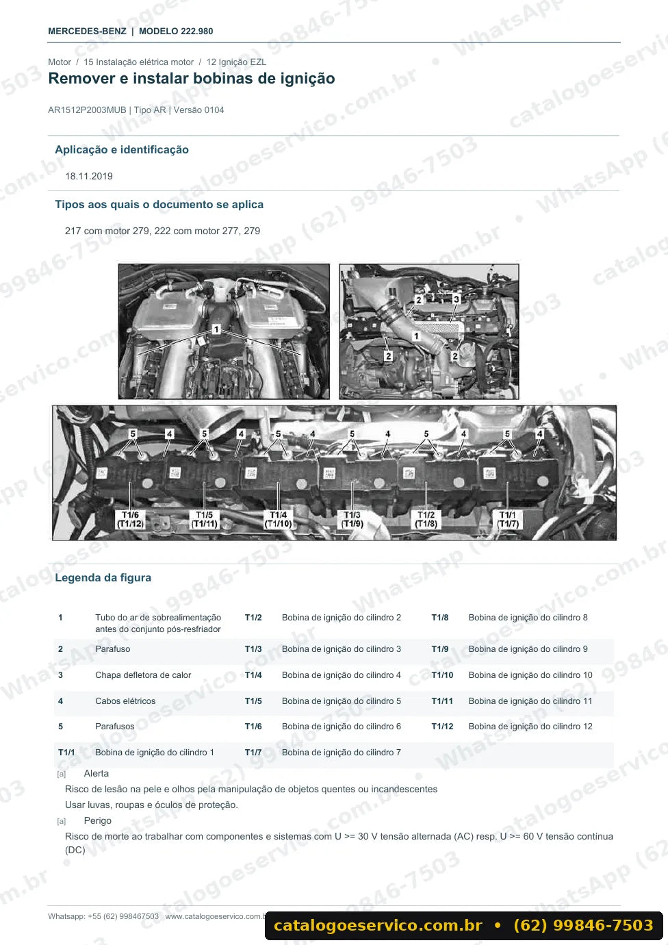 Página de procedimento do manual de oficina Mercedes-Benz S 680 (X) (W222)