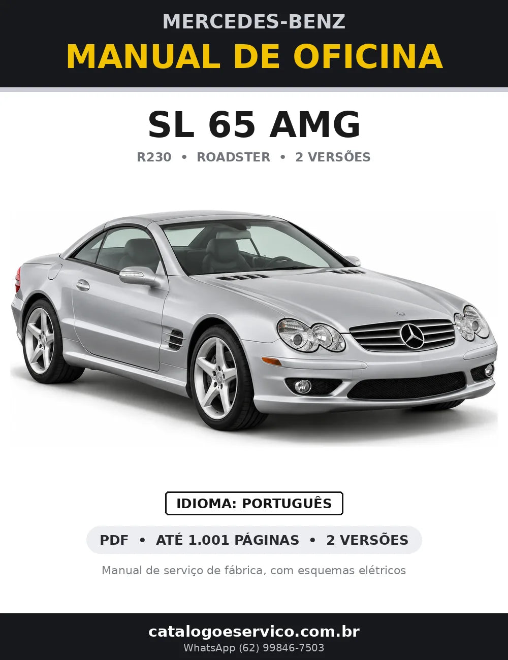 Capa do manual de oficina Mercedes-Benz SL 65 AMG (R230)