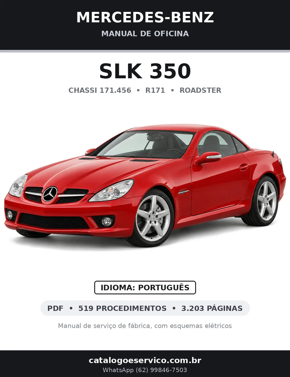 Capa do manual de oficina Mercedes-Benz SLK 350 (R171)