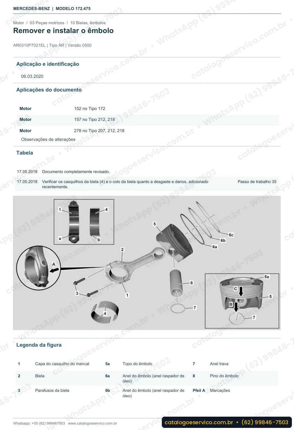 Página de procedimento do manual de oficina Mercedes-Benz SLK 55 / SLC 55 AMG (R172)