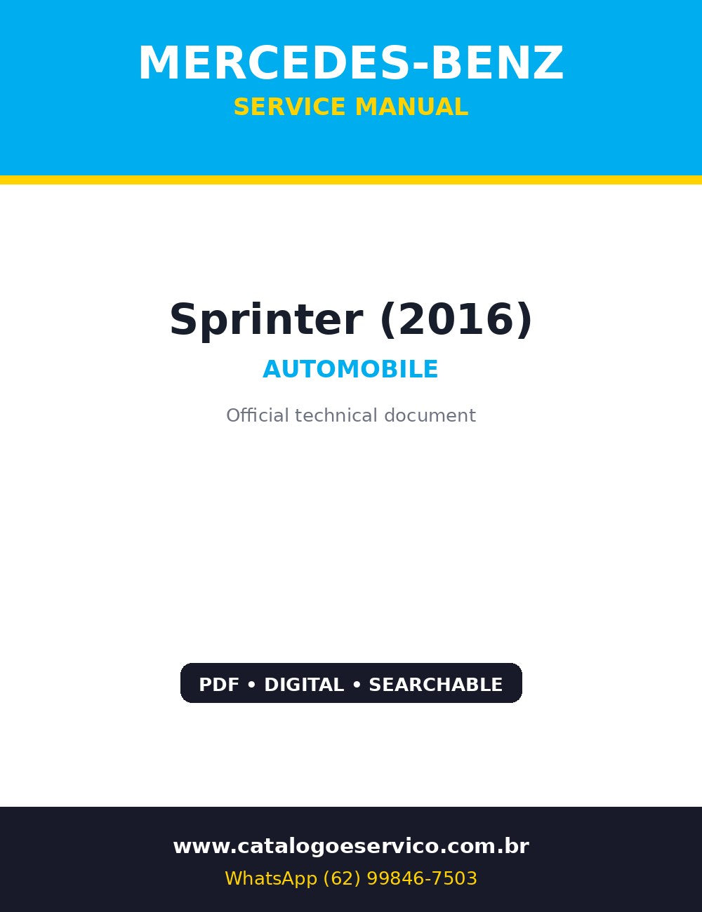 Capa de Manual de Oficina Mercedes-Benz Sprinter (2016)