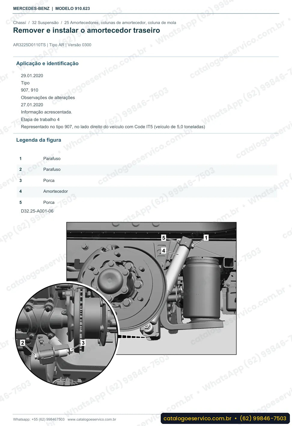 Página de procedimento do manual de oficina Mercedes-Benz Sprinter 211 (910.623)