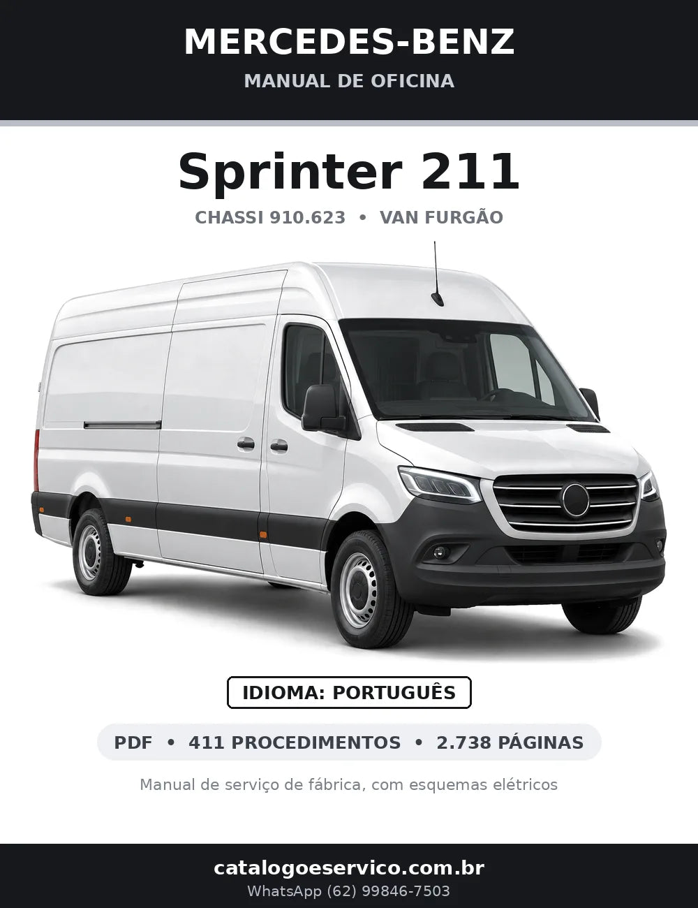 Capa do manual de oficina Mercedes-Benz Sprinter 211 (910.623)