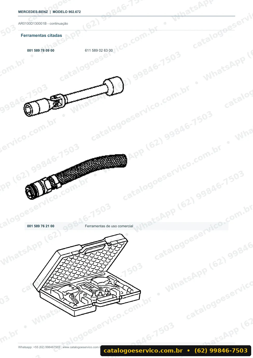 Página de procedimento do manual de oficina Mercedes-Benz Sprinter 216 CDI (902.672)