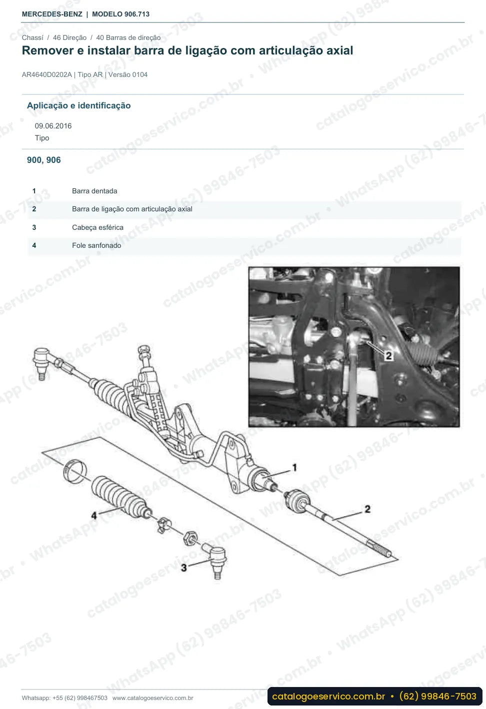 Página de procedimento do manual de oficina Mercedes-Benz Sprinter 224 Van Passageiros