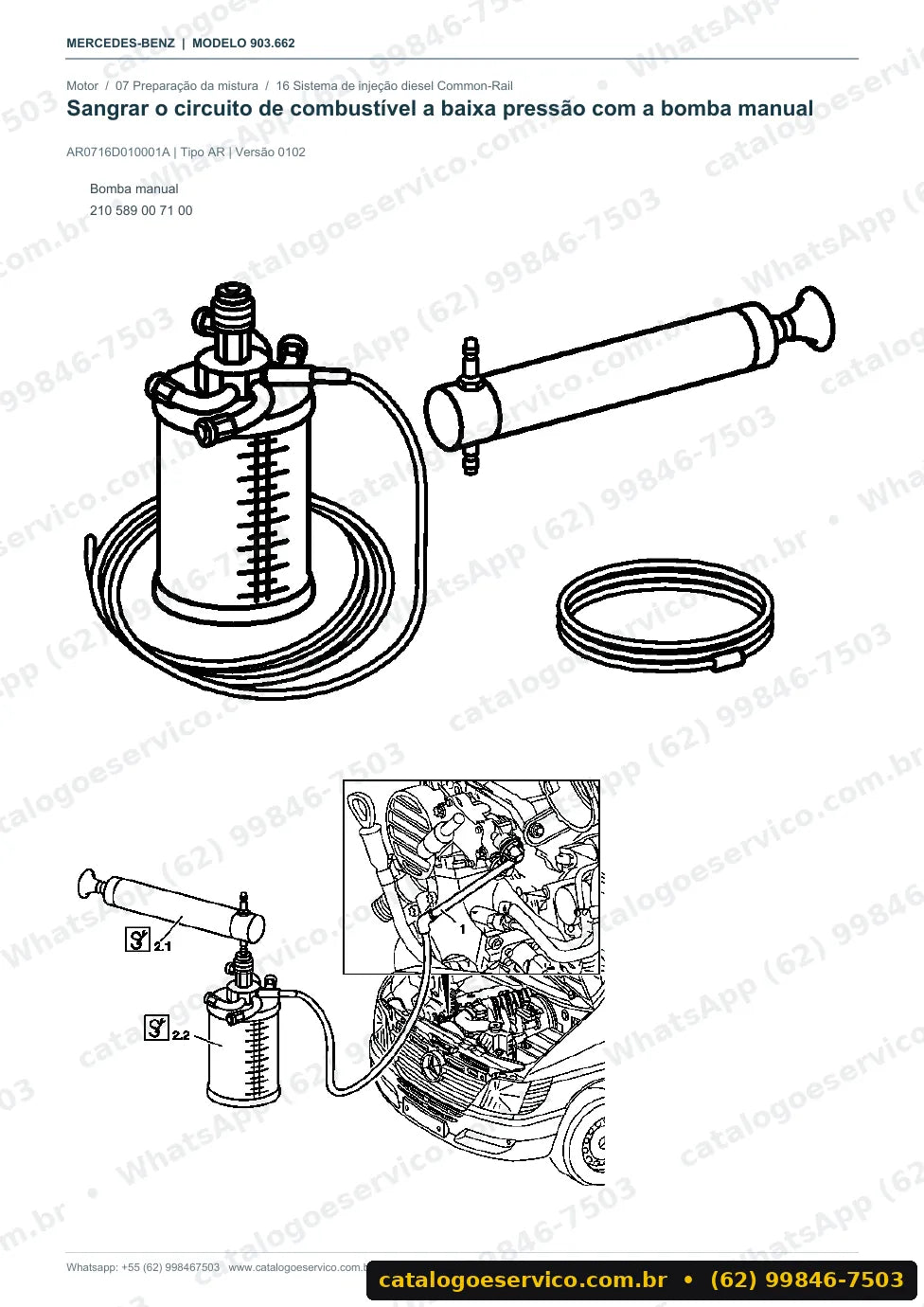 Página de procedimento do manual de oficina Mercedes-Benz Sprinter 308 CDI (903.662)