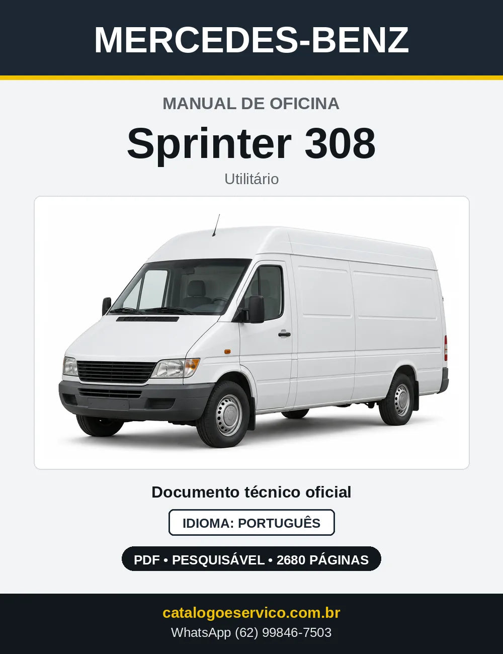 Capa do manual de oficina Mercedes-Benz Sprinter 308 (2 versões)