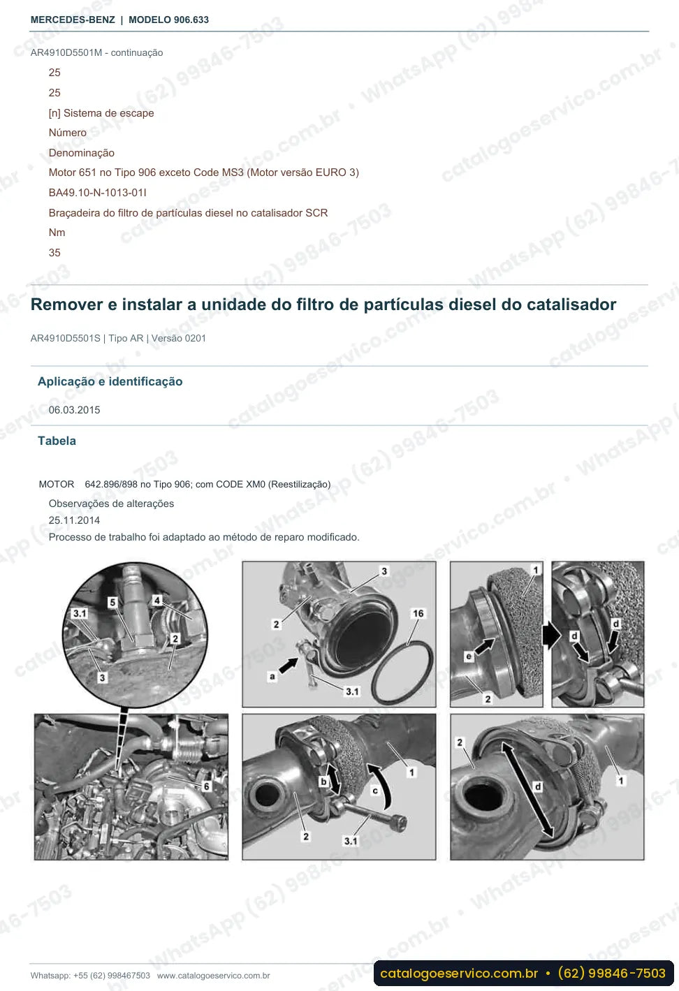 Página de procedimento do manual de oficina Mercedes-Benz Sprinter 309