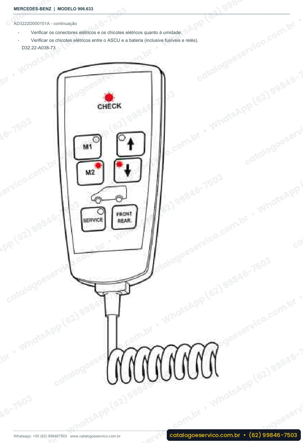 Página de procedimento do manual de oficina Mercedes-Benz Sprinter 309