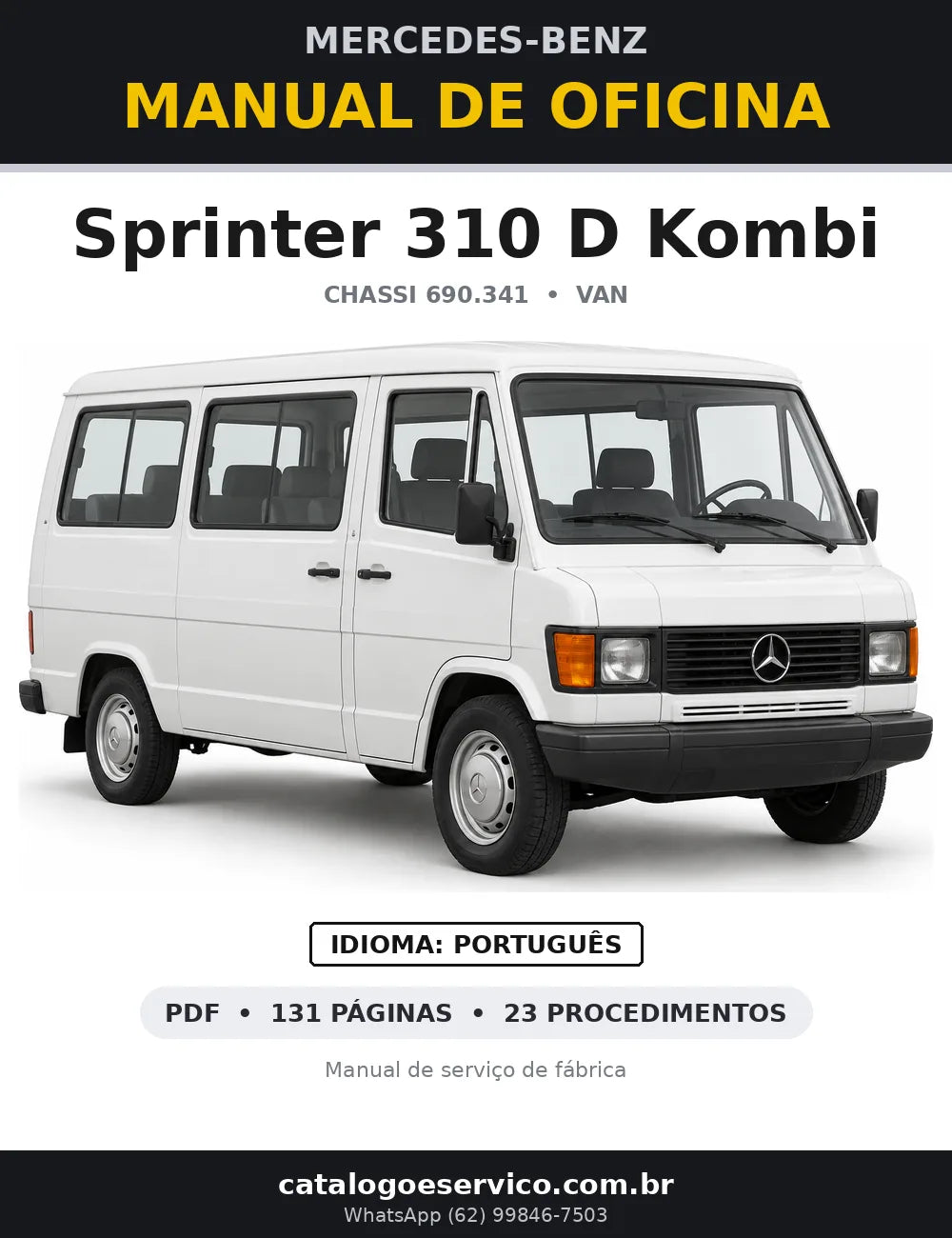 Capa do manual de oficina Mercedes-Benz Sprinter 310 D Kombi (690.341)