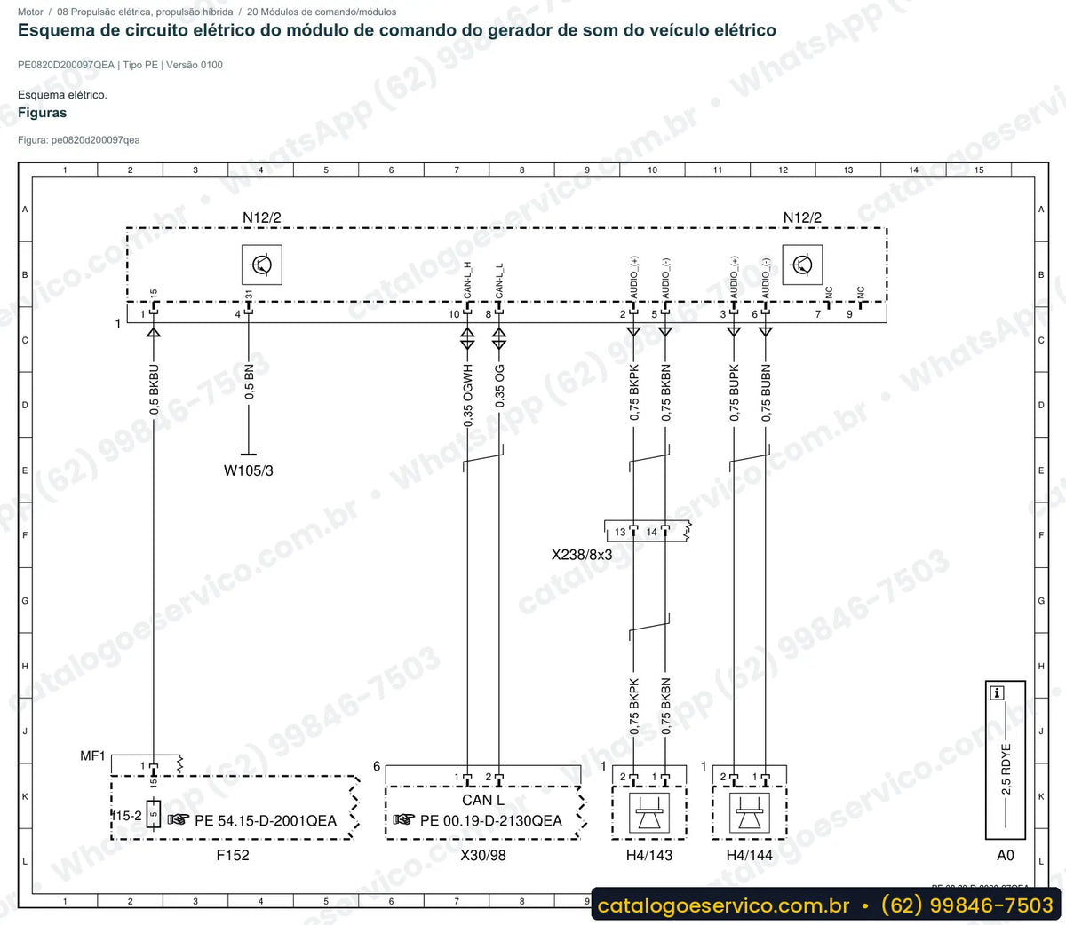 Página de esquema elétrico do Mercedes-Benz Sprinter 311 (910.633)
