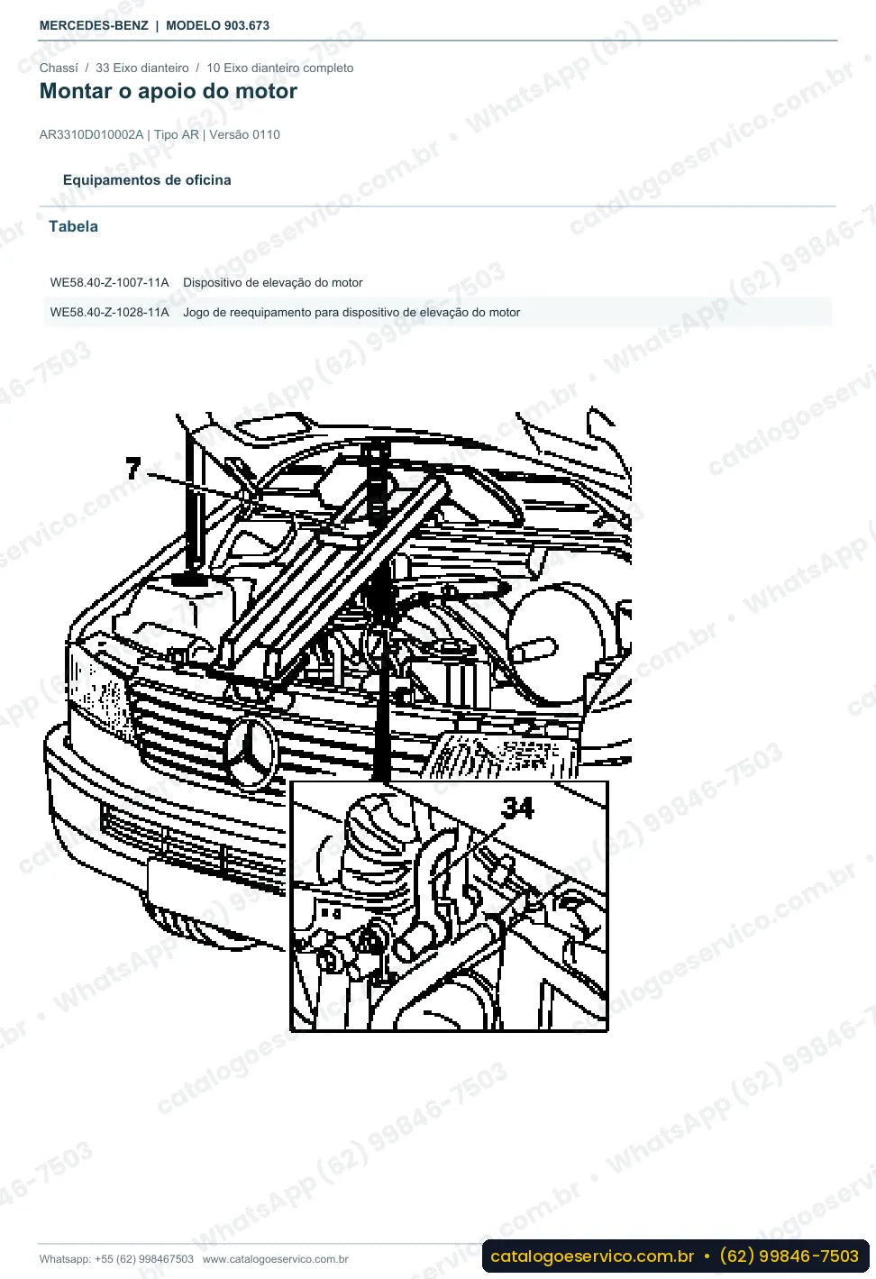 Página de procedimento do manual de oficina Mercedes-Benz Sprinter 311 CDI 4x4