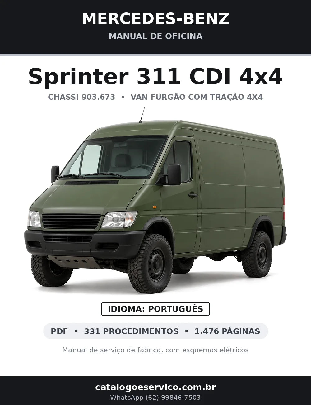 Capa do manual de oficina Mercedes-Benz Sprinter 311 CDI 4x4
