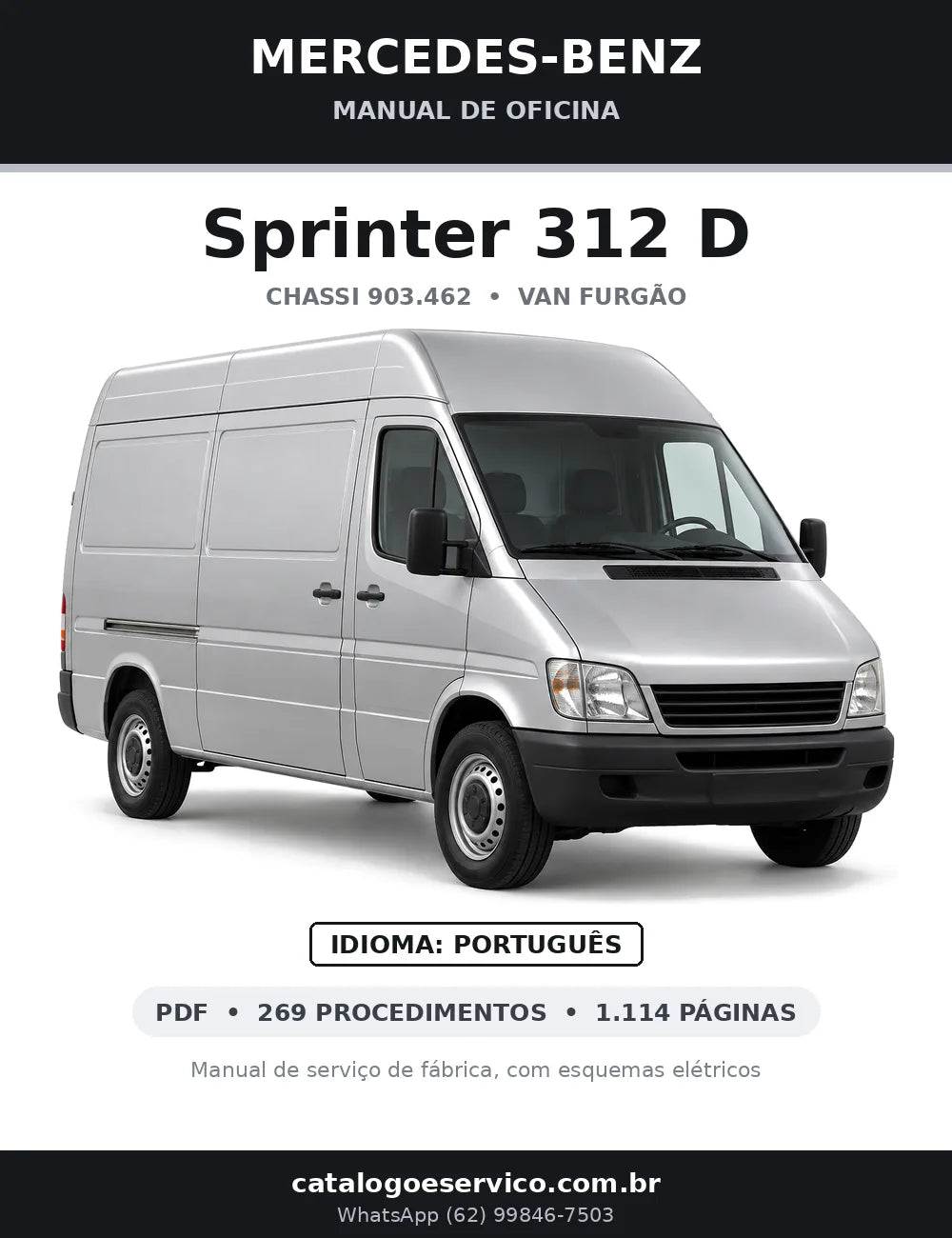 Capa do manual de oficina Mercedes-Benz Sprinter 312 D