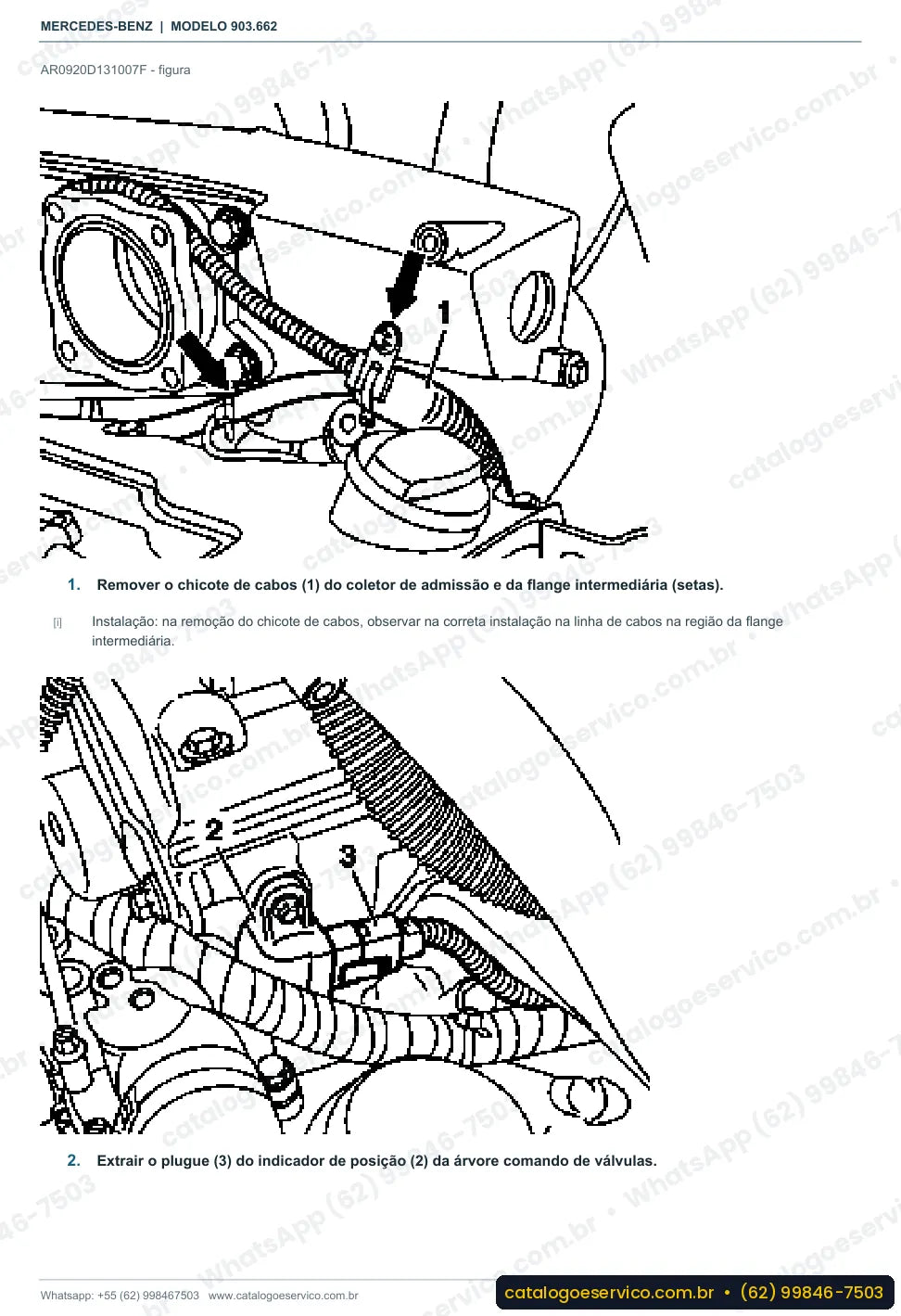 Página de procedimento do manual de oficina Mercedes-Benz Sprinter 313 CDI