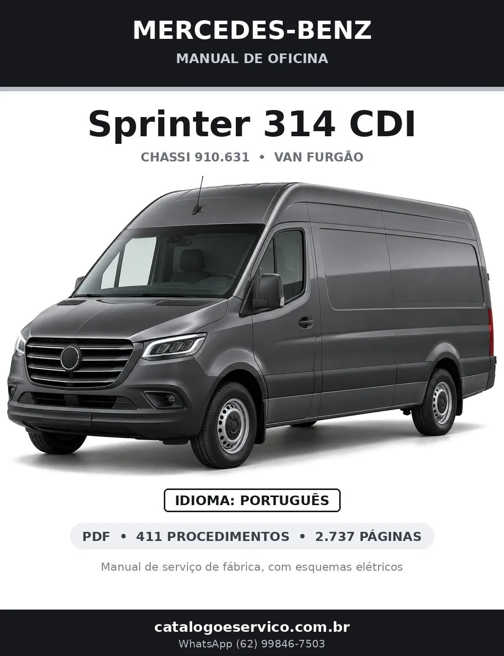 Capa do manual de oficina Mercedes-Benz Sprinter 314 CDI (910.631)