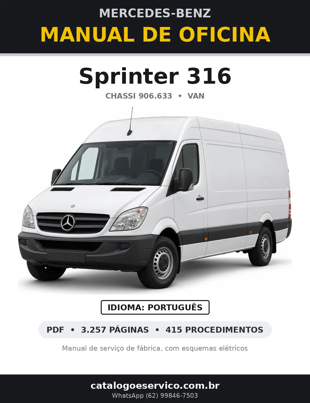 Capa do manual de oficina Mercedes-Benz Sprinter 316 (906.633)