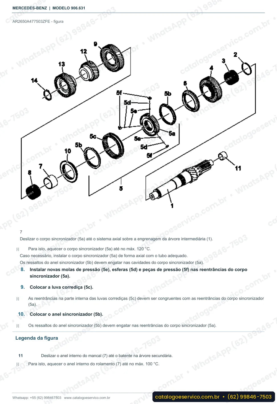 Página de procedimento do manual de oficina Mercedes-Benz Sprinter 318 CDI (906.631)