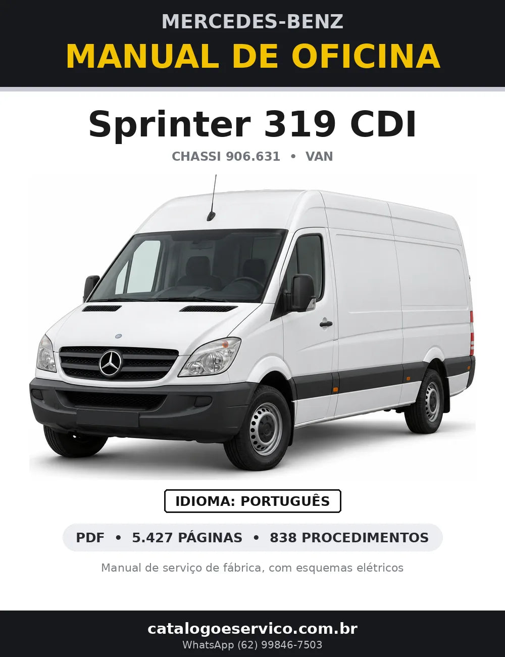 Capa do manual de oficina Mercedes-Benz Sprinter 319 CDI (906.631)