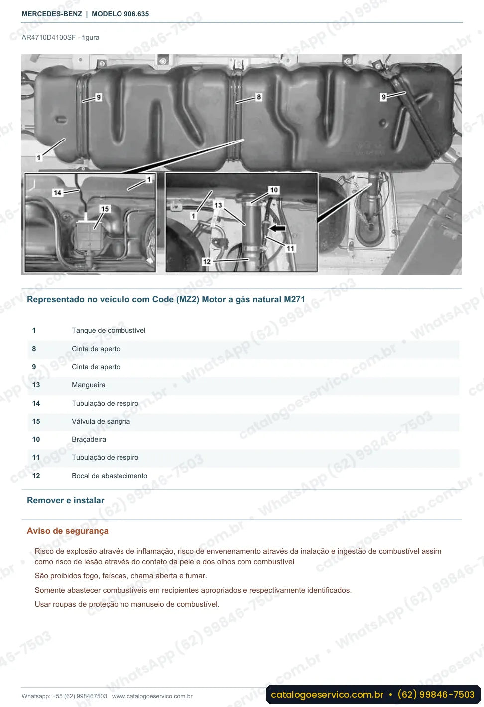 Página de procedimento do manual de oficina Mercedes-Benz Sprinter 324 Furgão