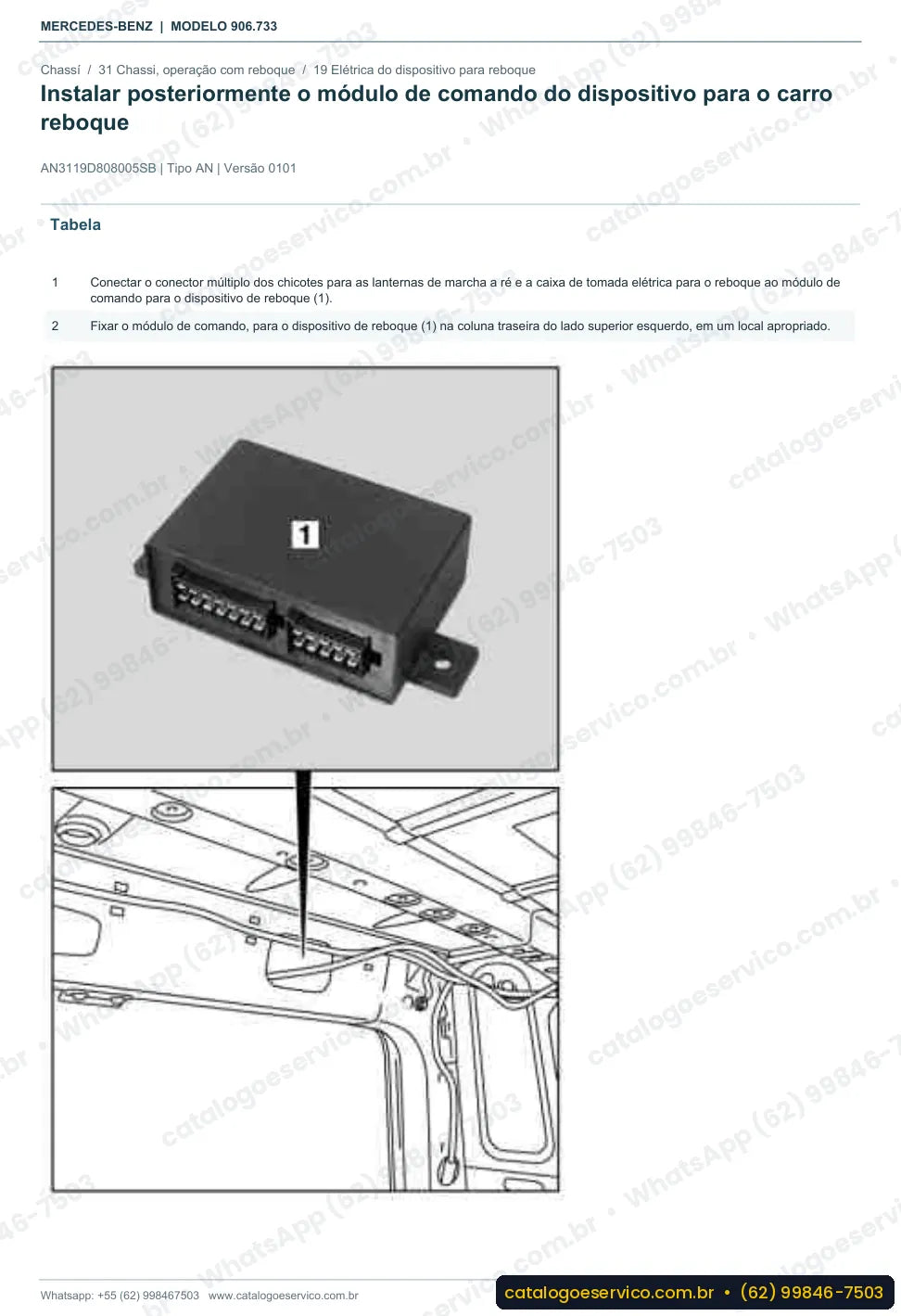 Página de procedimento do manual de oficina Mercedes-Benz Sprinter 324 Van Passageiros