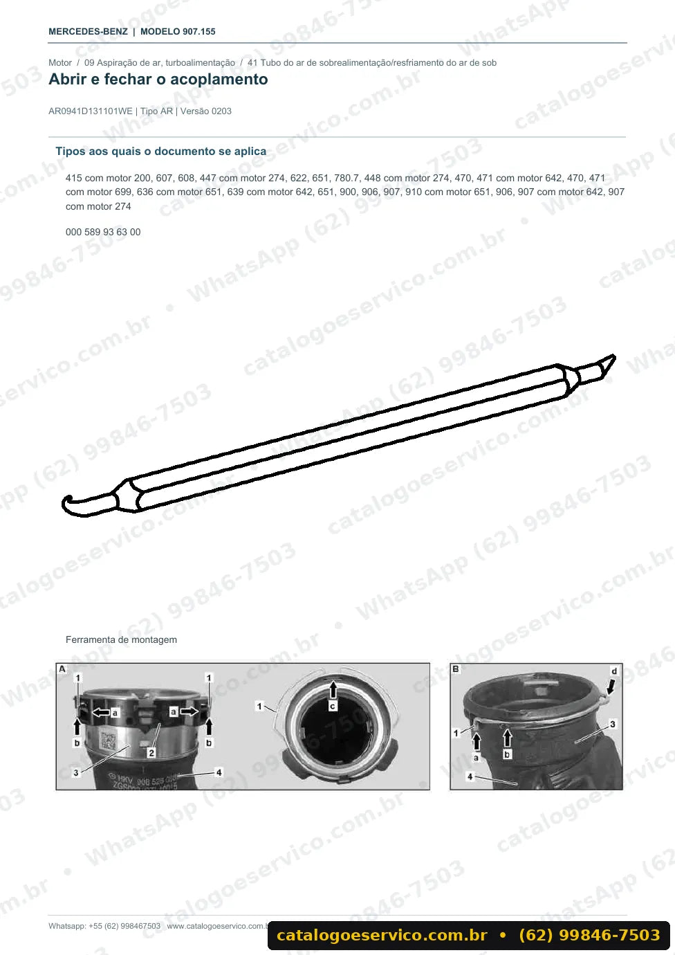 Página de procedimento do manual de oficina Mercedes-Benz Sprinter 3500 XD (907.155)