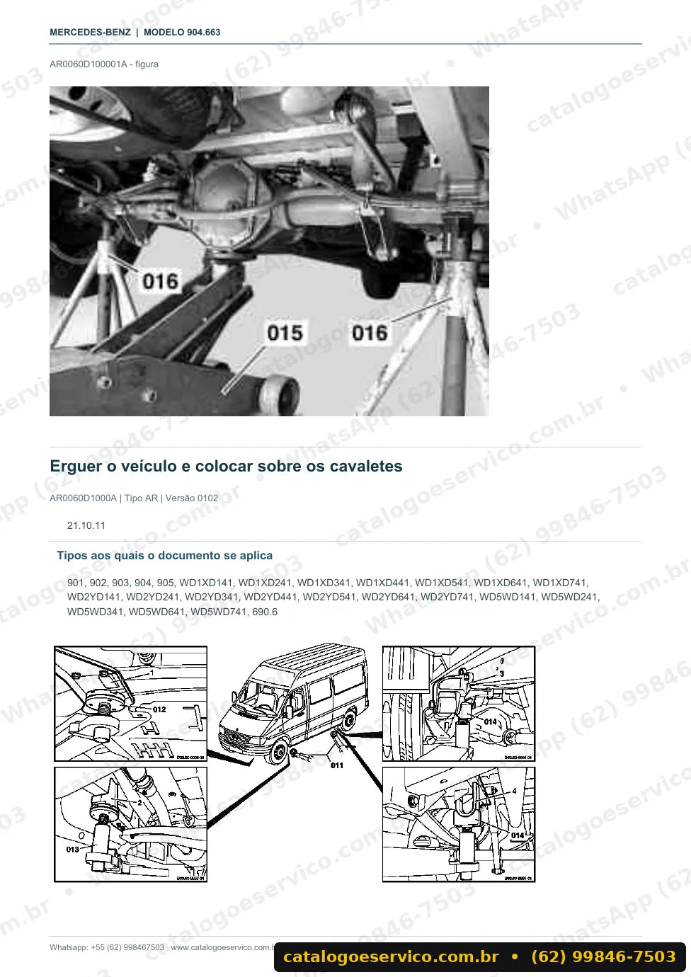 Página de procedimento do manual de oficina Mercedes-Benz Sprinter 3500C (904.663)