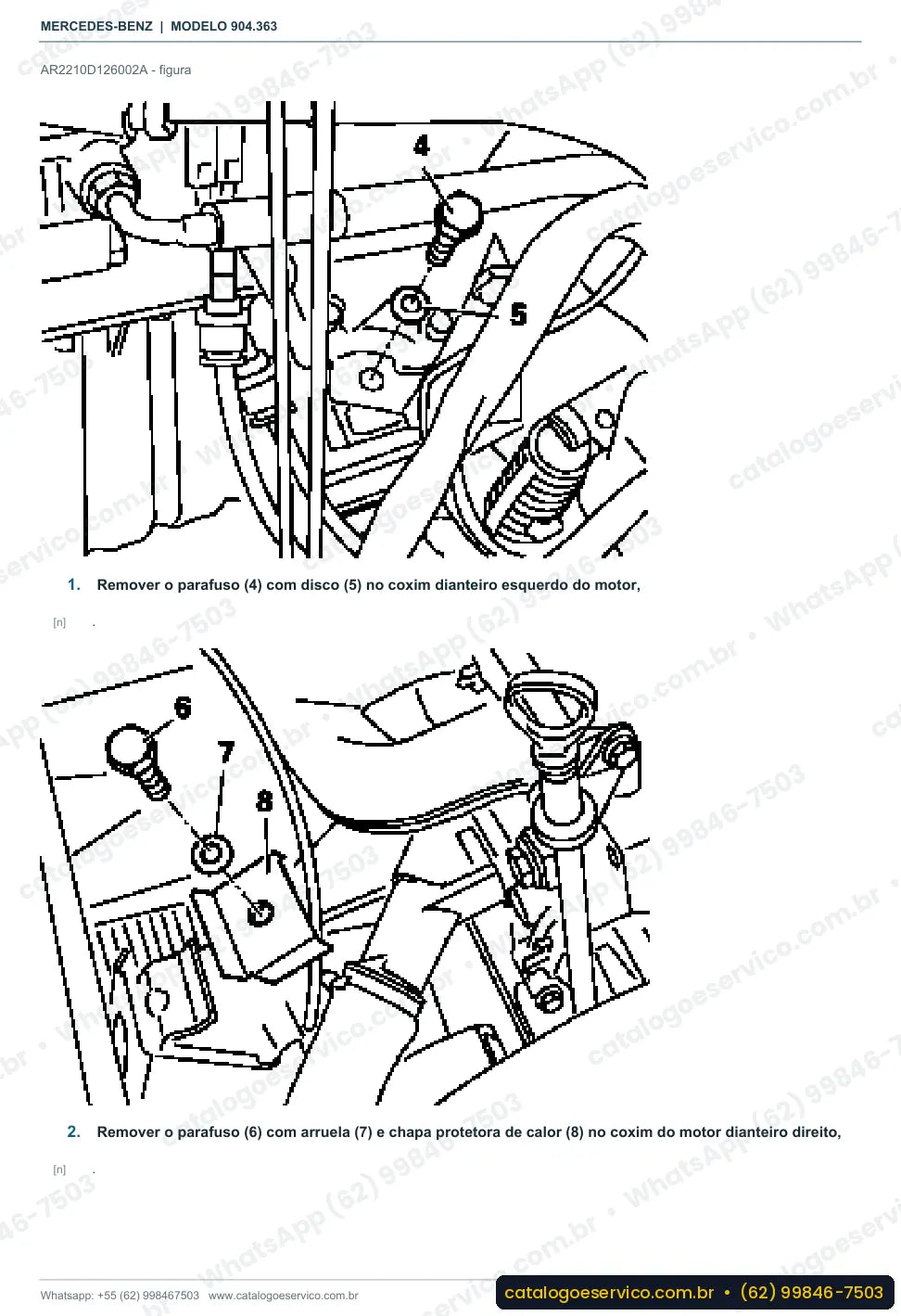 Página de procedimento do manual de oficina Mercedes-Benz Sprinter 408 D