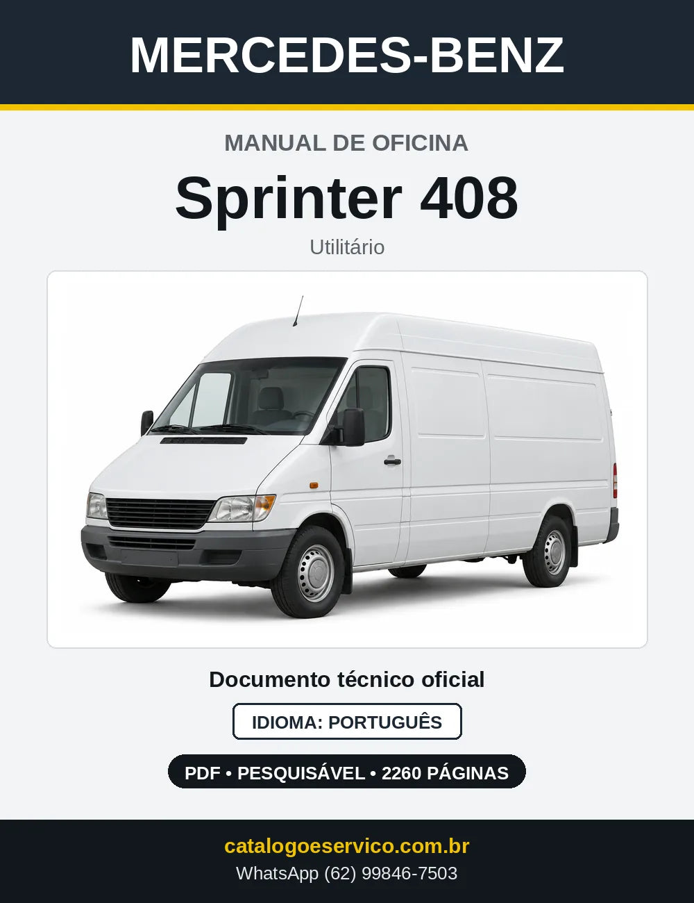 Capa do manual de oficina Mercedes-Benz Sprinter 408 (2 versões)