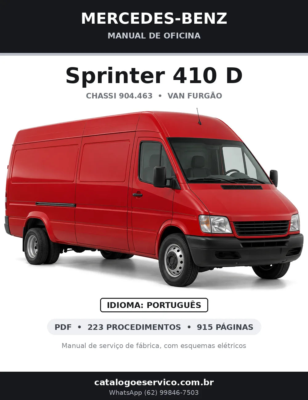 Capa do manual de oficina Mercedes-Benz Sprinter 410 D