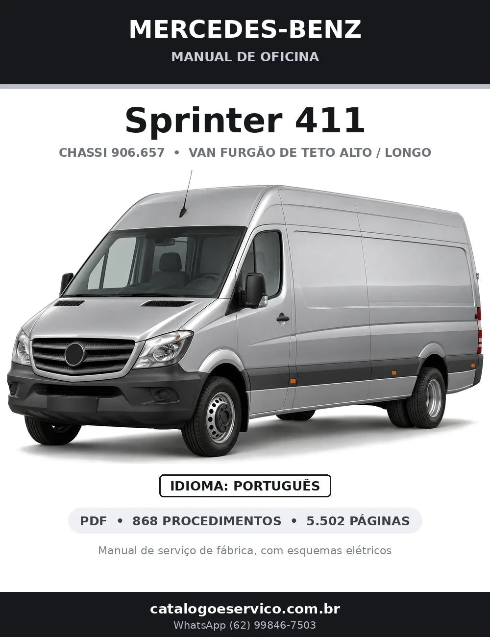 Capa do manual de oficina Mercedes-Benz Sprinter 411 (906.657)